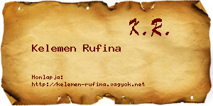 Kelemen Rufina névjegykártya